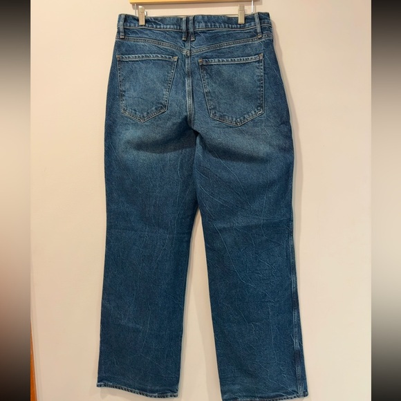 Express High Waisted Dark Wash Wide Leg Jeans 12 - Picture 2 of 5